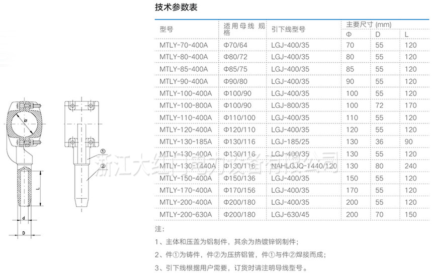 MTLY型管母線壓縮型“T”型線夾（等同型號：MGYS引線線夾）