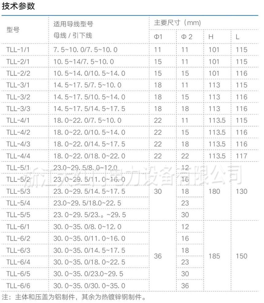 TLL系列單導(dǎo)線引下線T型線夾